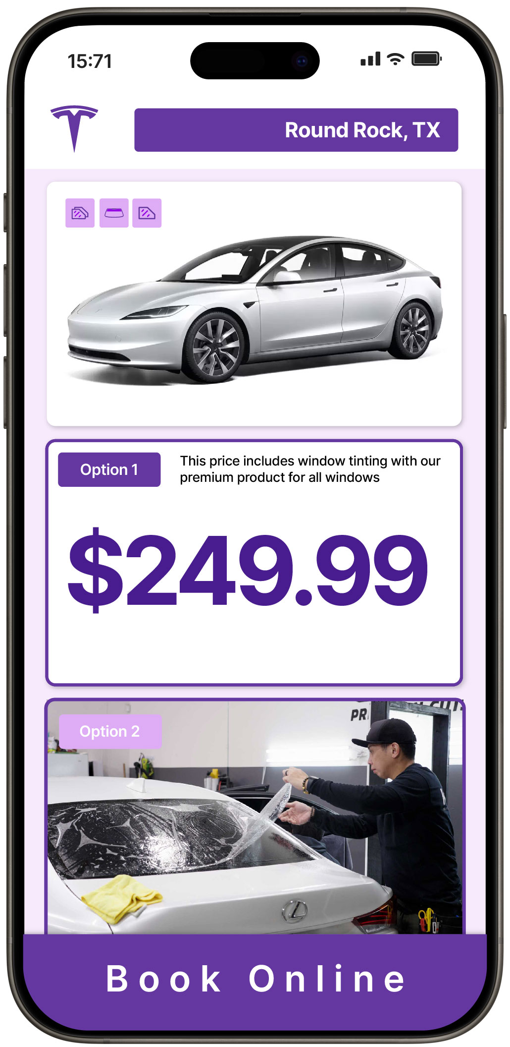 View Competitive Tesla Window Tinting Prices in Round Rock, Texas