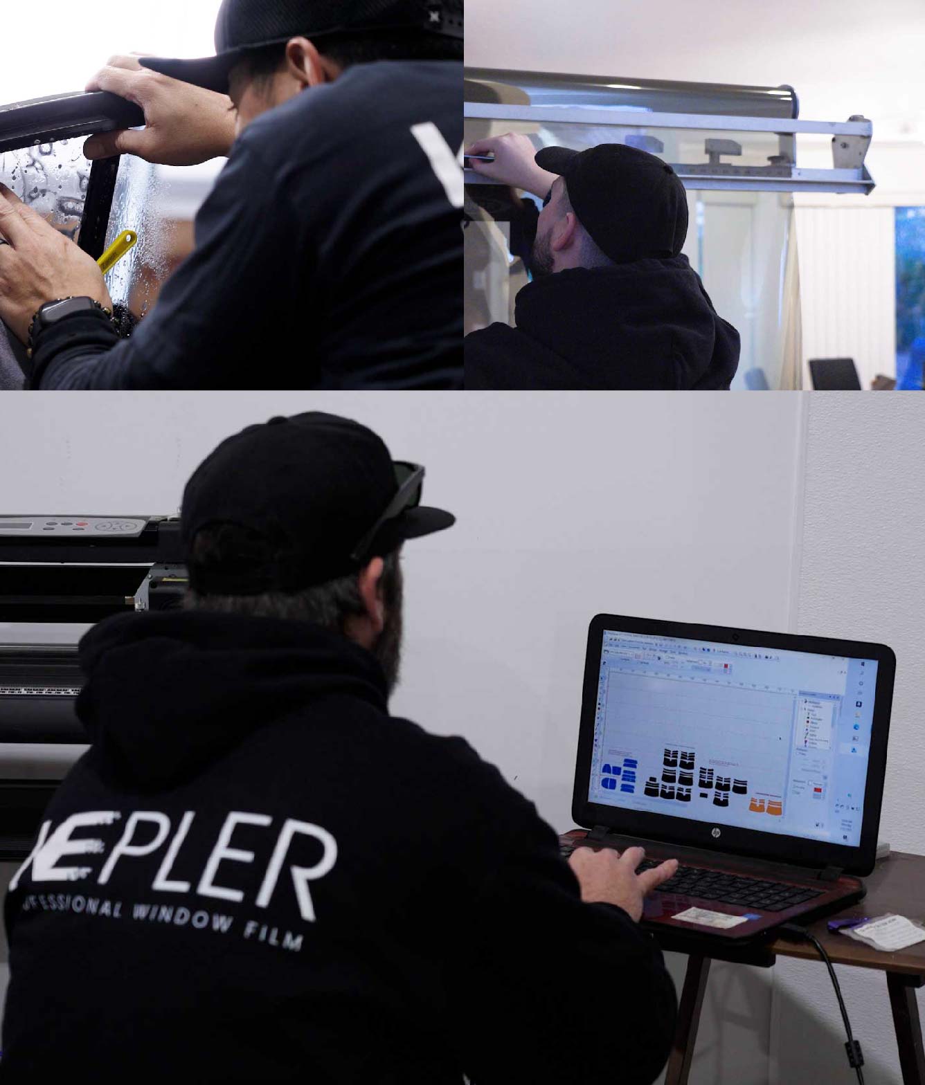 Ceramic Window Tinting Expert Cutting Film in Midland, Michigan