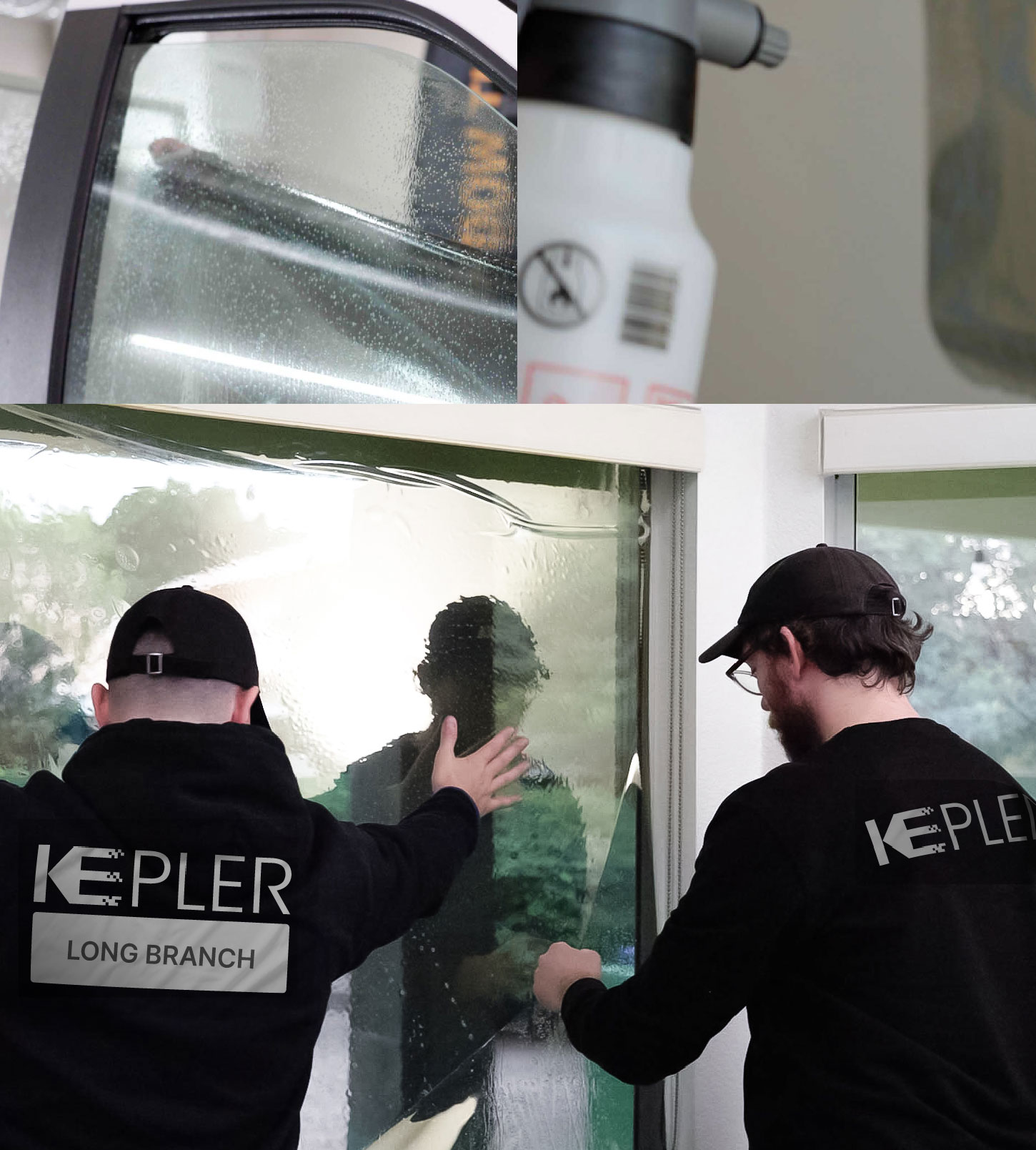 Kepler Technician Installing Advanced Window Tint to Home in Long Branch