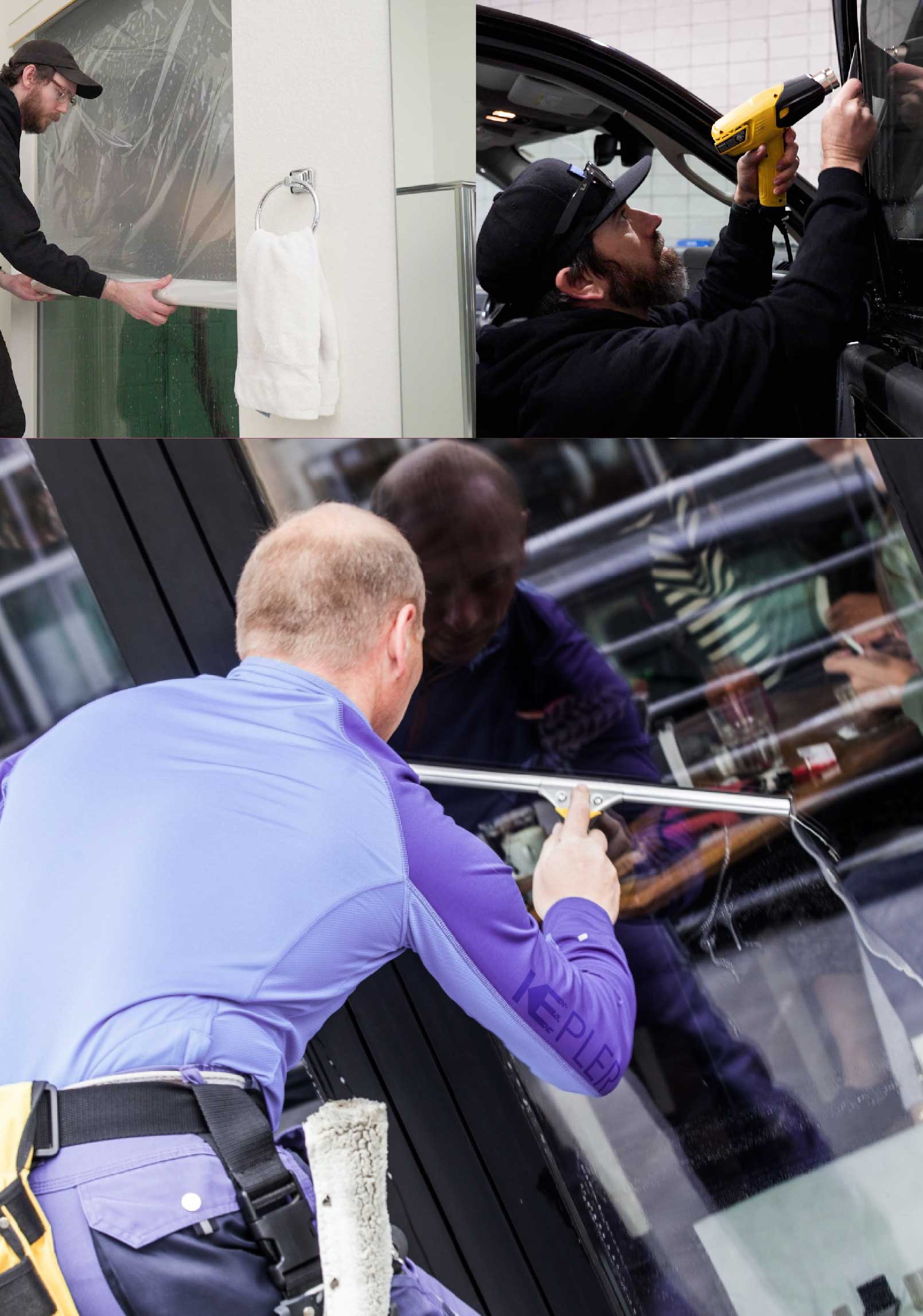 Kepler Skilled Applying Anti-Graffiti Window Film to a Montclair Shop Front