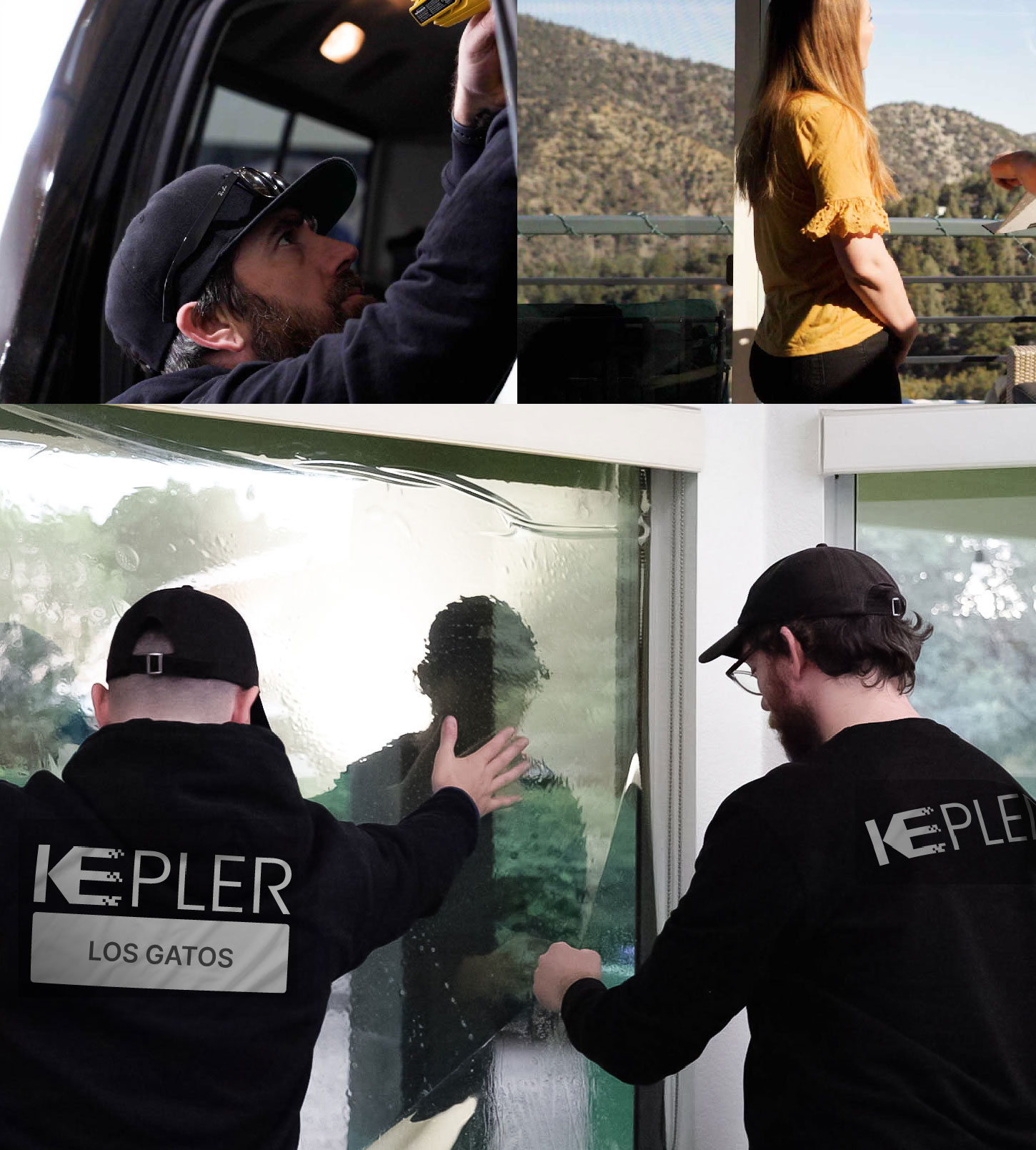 Expert Technician Installing High-tech Window Tint to Home in Los Gatos