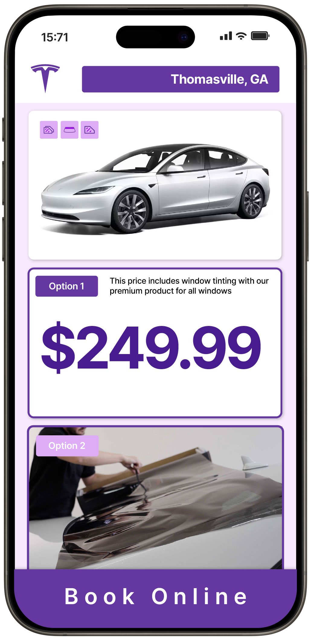 View Affordable Tesla Window Tinting Prices in Thomasville, Georgia