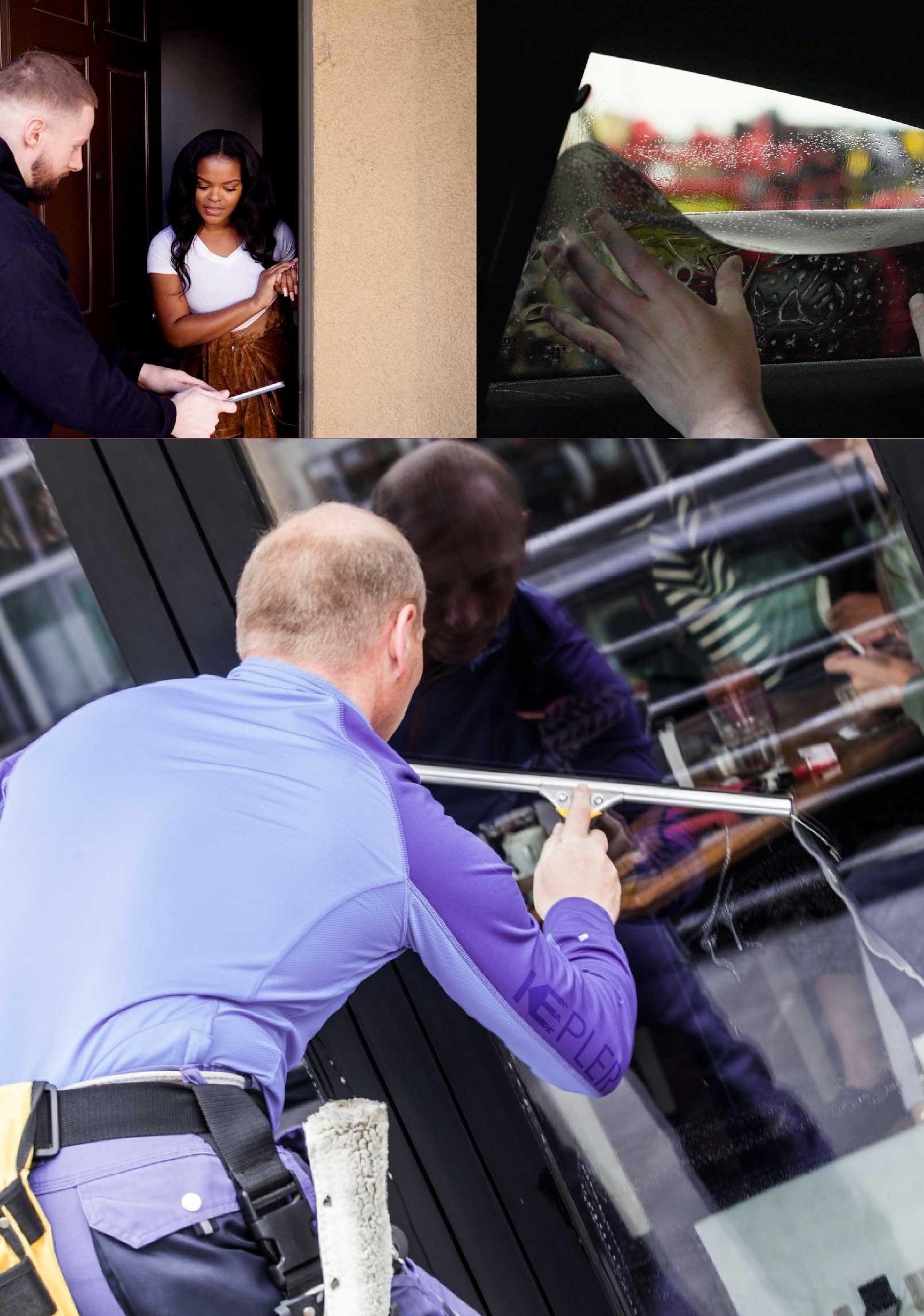 Kepler Expert Applying Anti-Graffiti Window Film to a Fairfield Shop Front