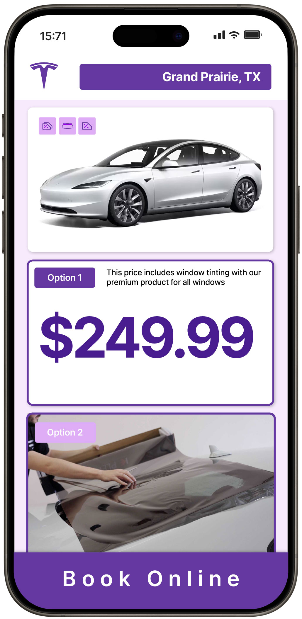 View Reasonable Tesla Window Tinting Prices in Grand Prairie, Texas