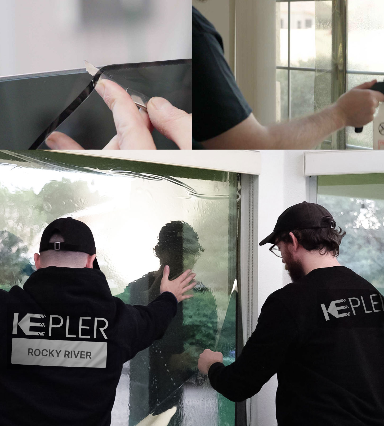 Kepler Technician Installing High-tech Window Tint to Home in Rocky River