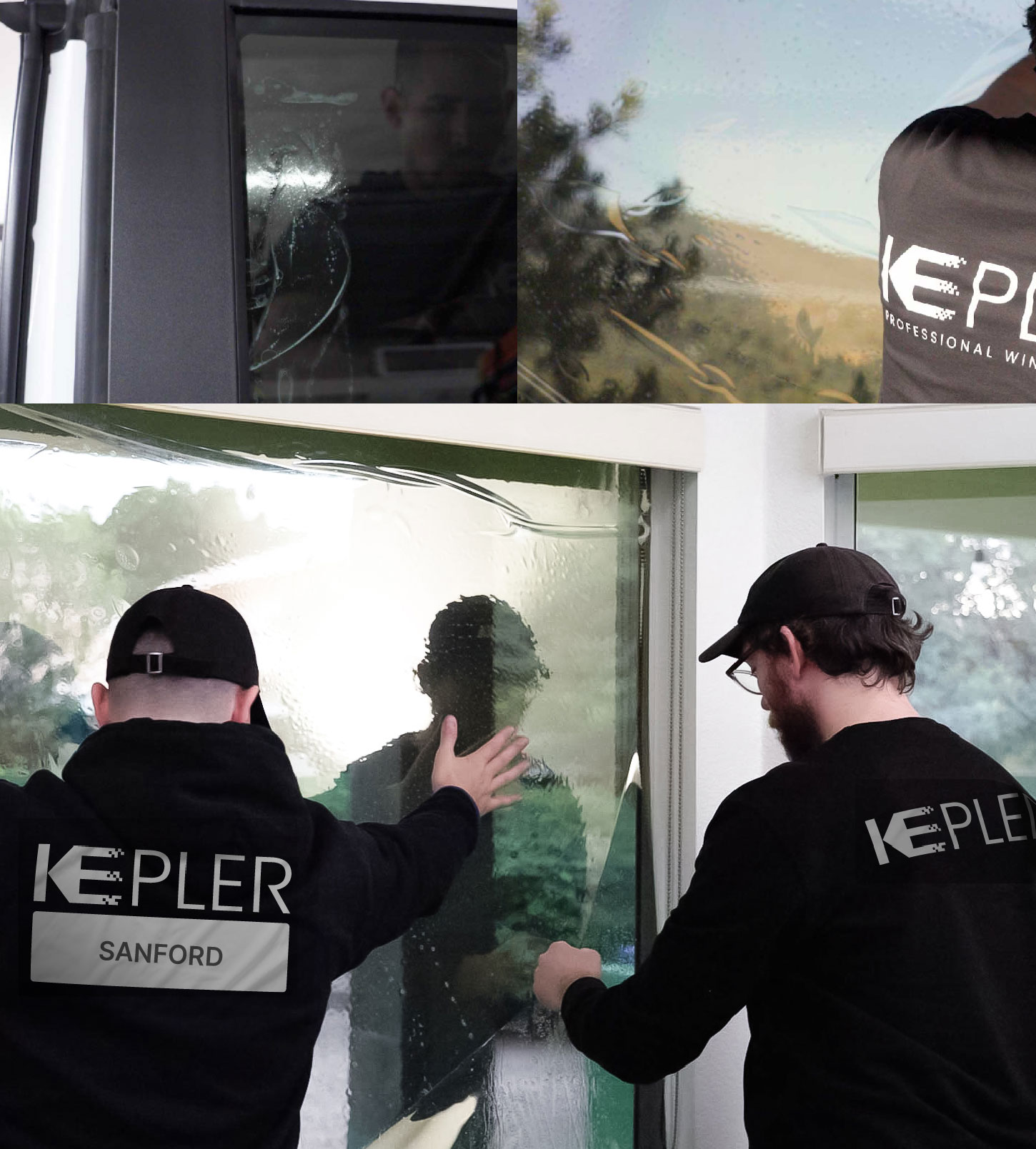 Kepler Technician Installing Advanced Window Tint to Home in Sanford