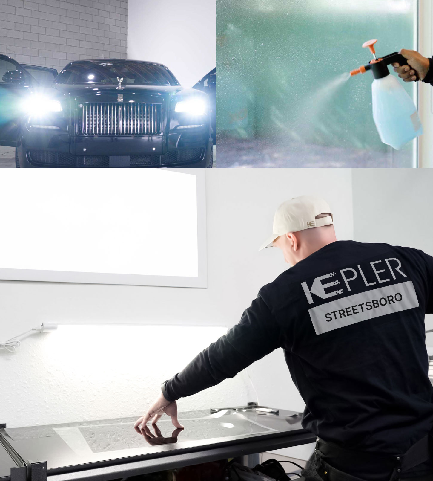Window Tinting Specialist Cutting Film in Streetsboro, Ohio