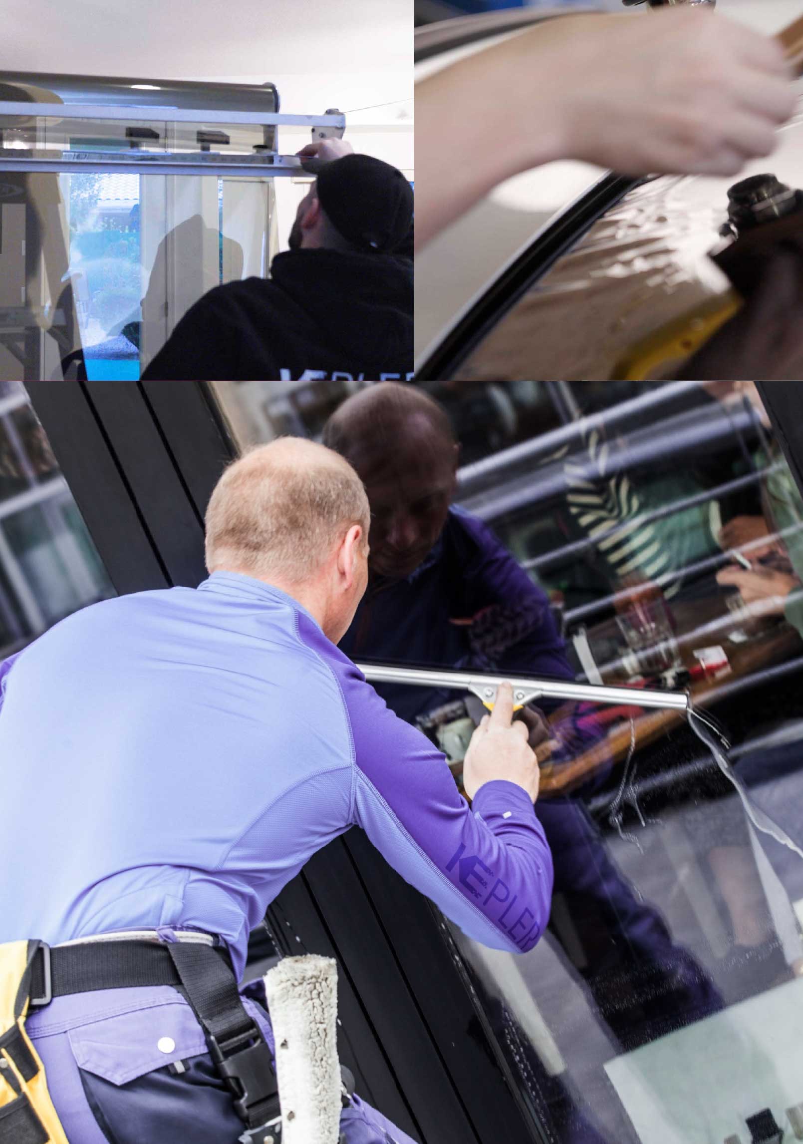 Kepler Skilled Applying Anti-Graffiti Window Film to a Eastpointe Shop Front