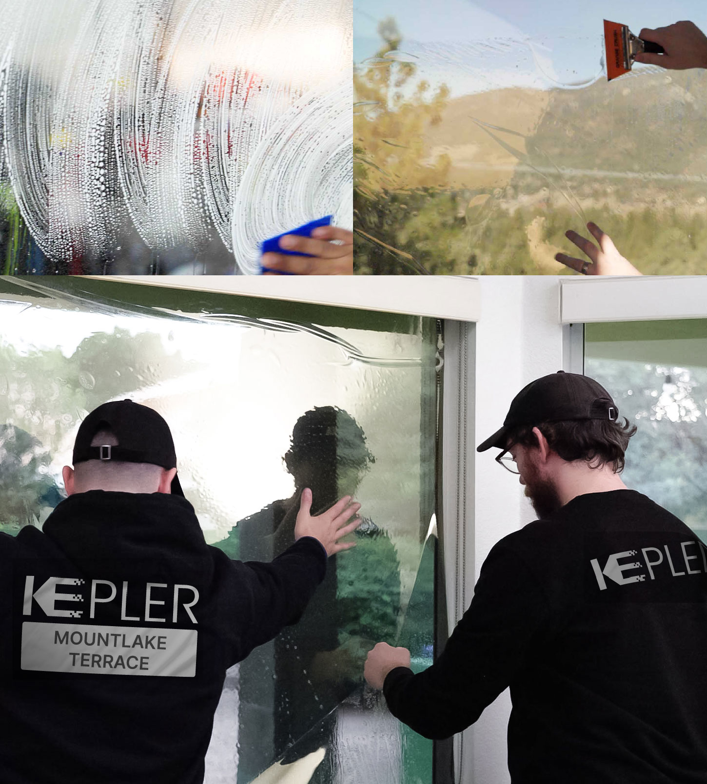 Kepler Technician Applying High-tech Window Tint to Home in Mountlake Terrace