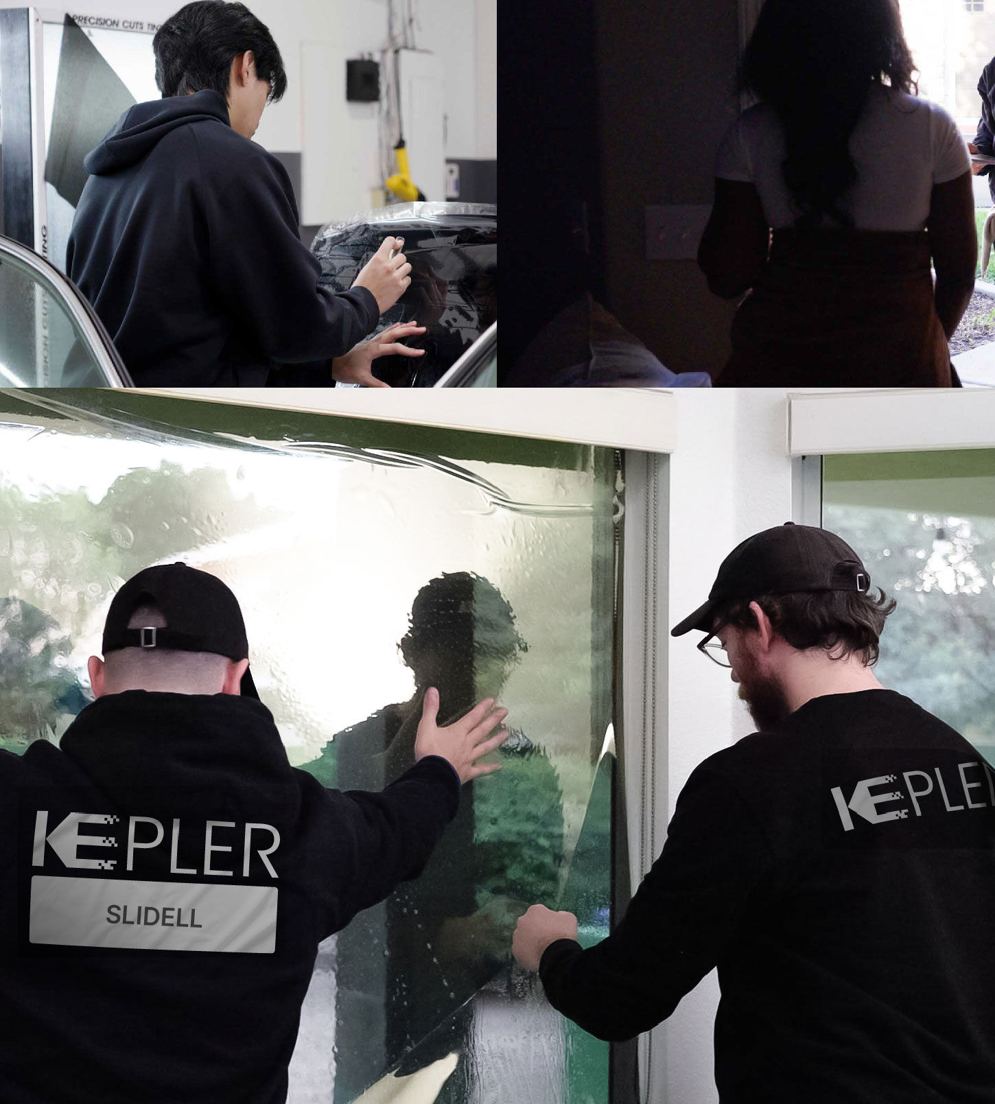 Kepler Technician Fitting Advanced Window Tint to Home in Slidell
