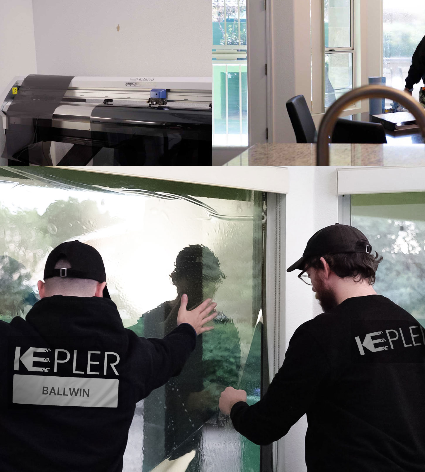 Kepler Technician Applying Ceramic Window Tint to Home in Ballwin