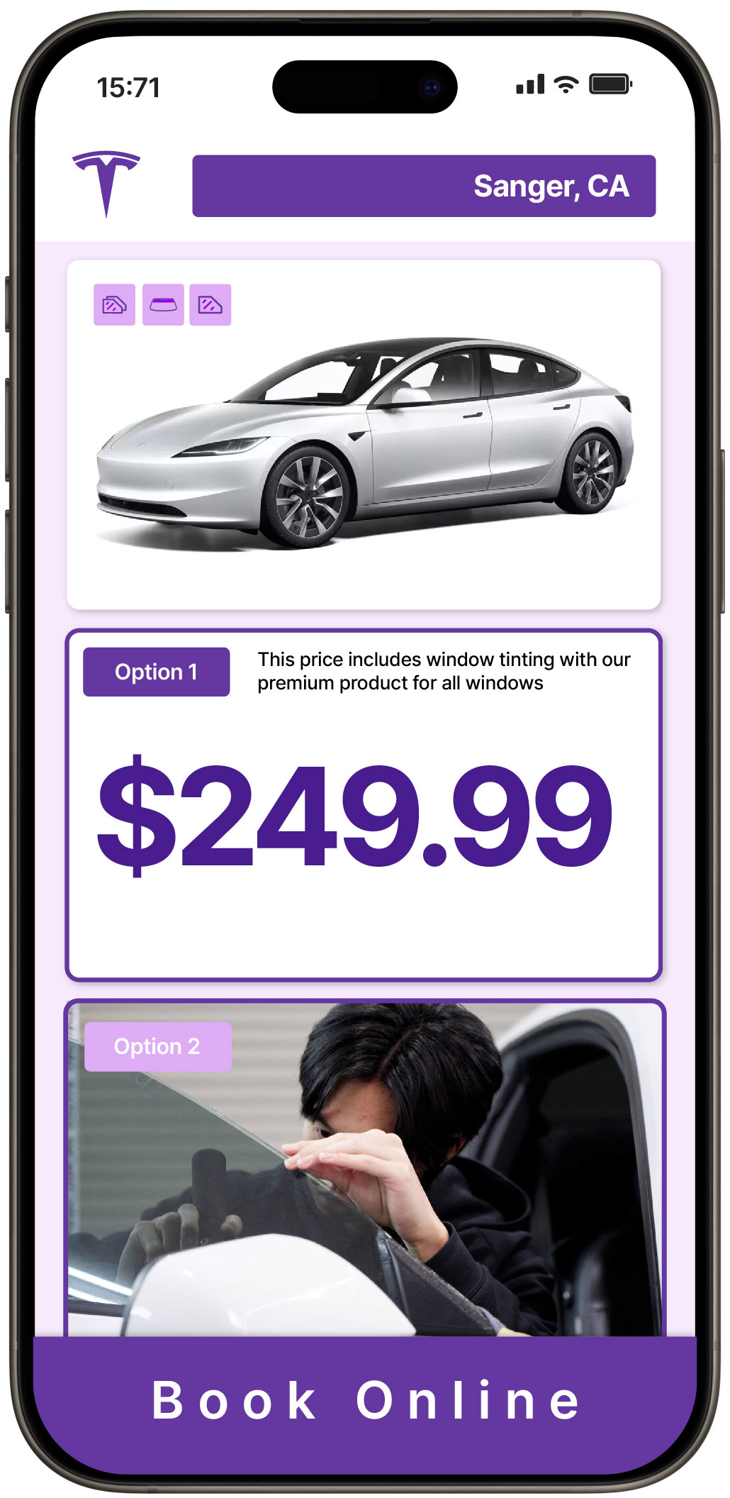 View Affordable Tesla Window Tinting Rates in Sanger, California