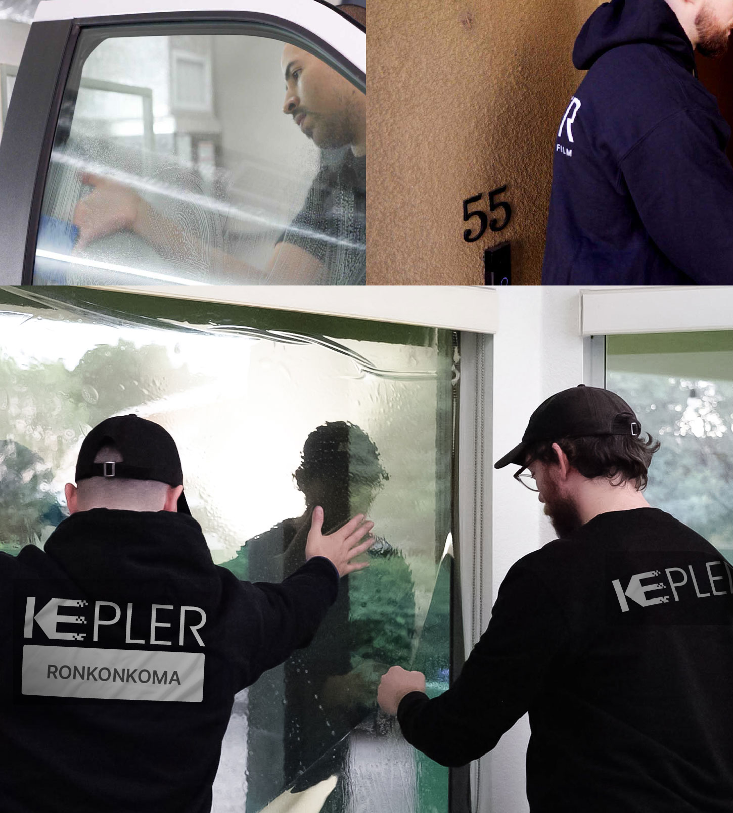Kepler Technician Installing High-tech Window Tint to Home in Ronkonkoma