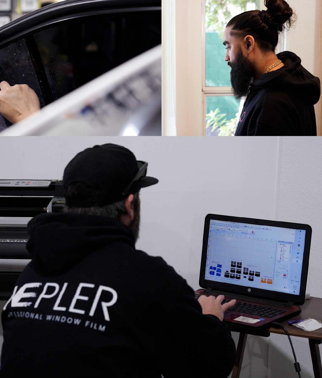 Ceramic Window Tinting Expert Cutting Film in Sun City Center, Florida