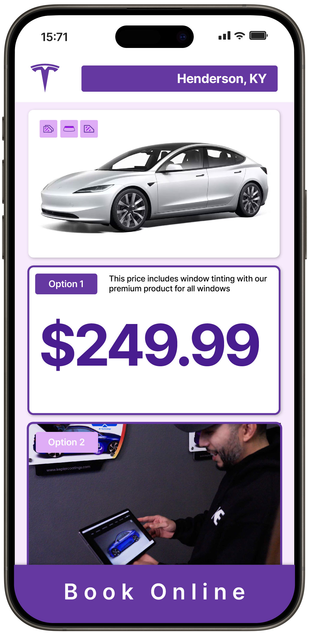 View Reasonable Tesla Window Tinting Prices in Henderson, Kentucky