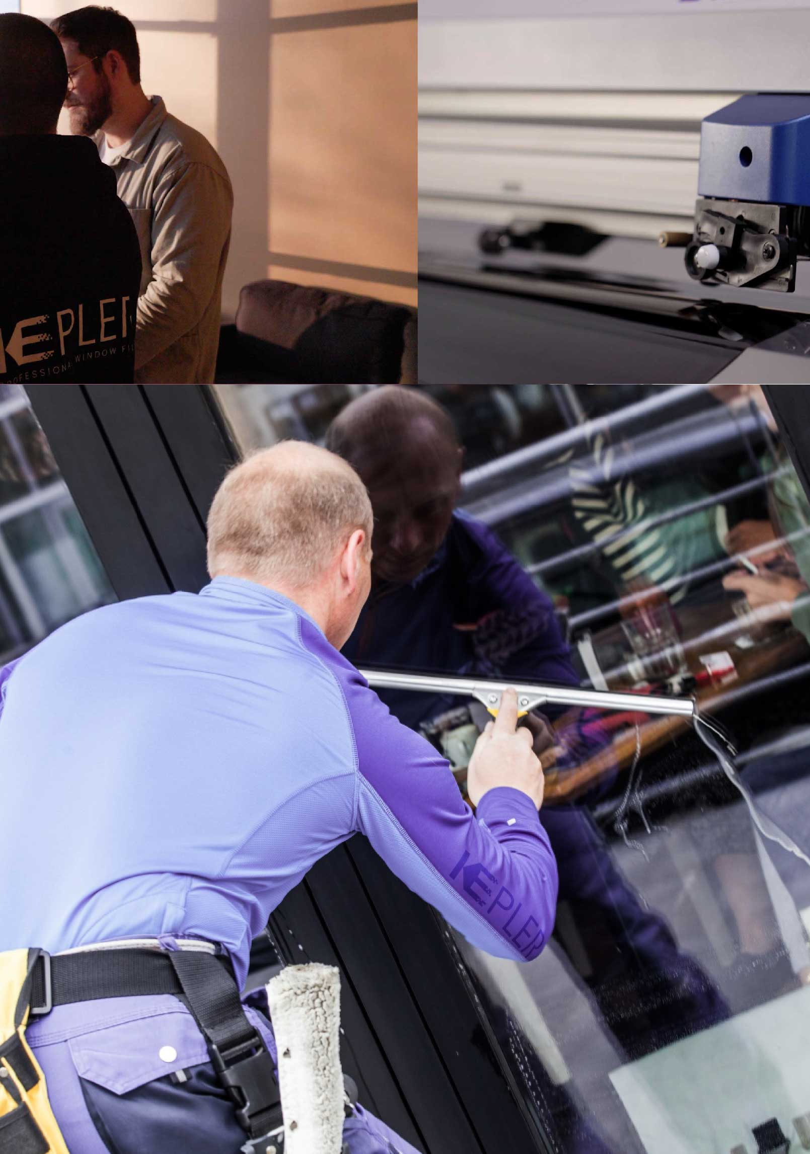 Kepler Skilled Applying Anti-Graffiti Window Film to a Scotch Plains Shop Front