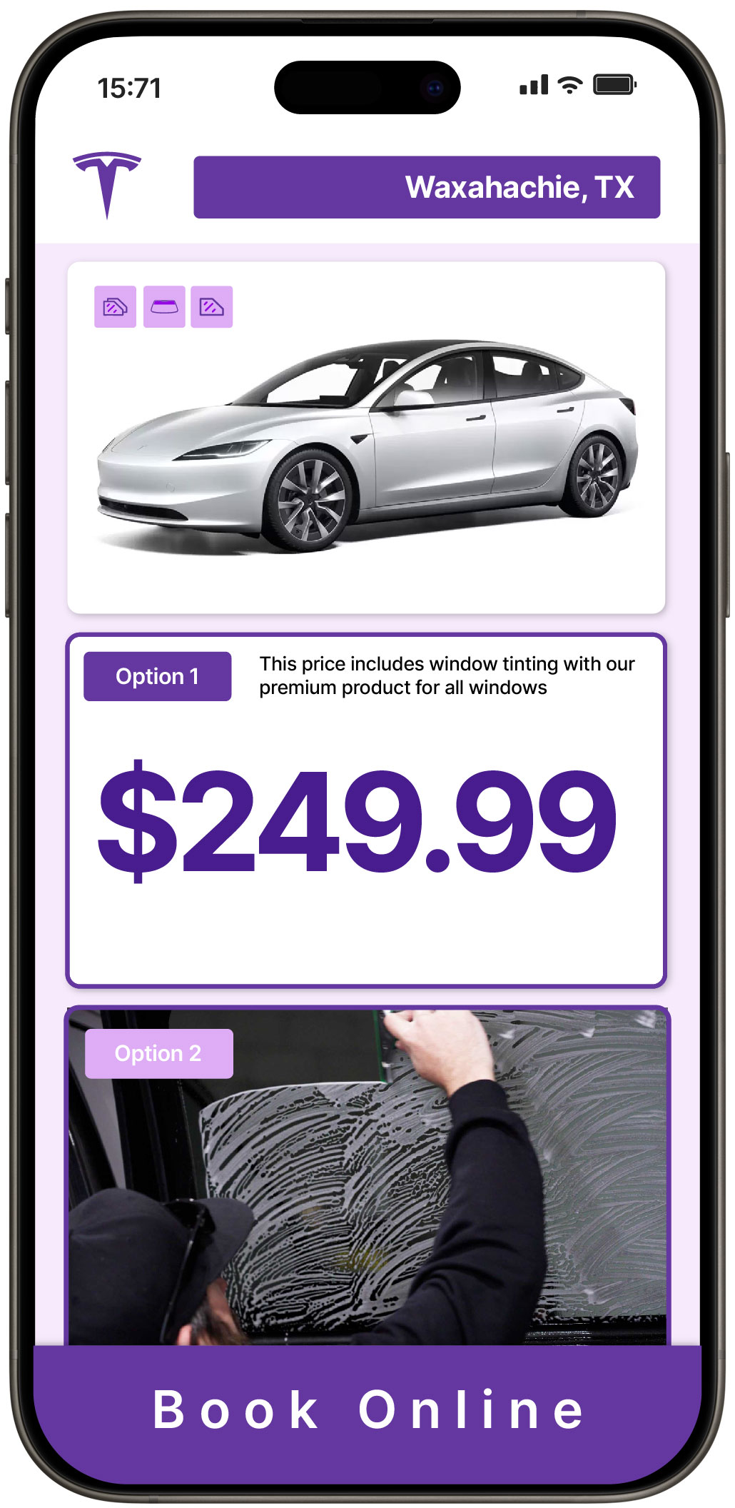 View Reasonable Tesla Window Tinting Prices in Waxahachie, Texas
