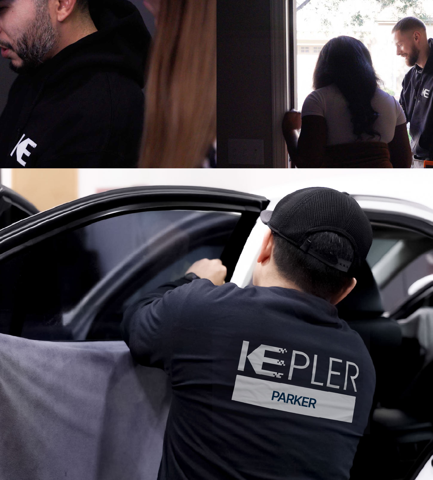 Automotive Window Tinting Expert Applying Film in Parker, Colorado