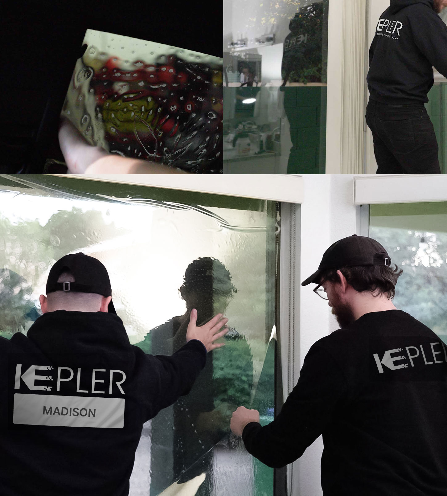 Kepler Technician Fitting Ceramic Window Tint to Home in Madison