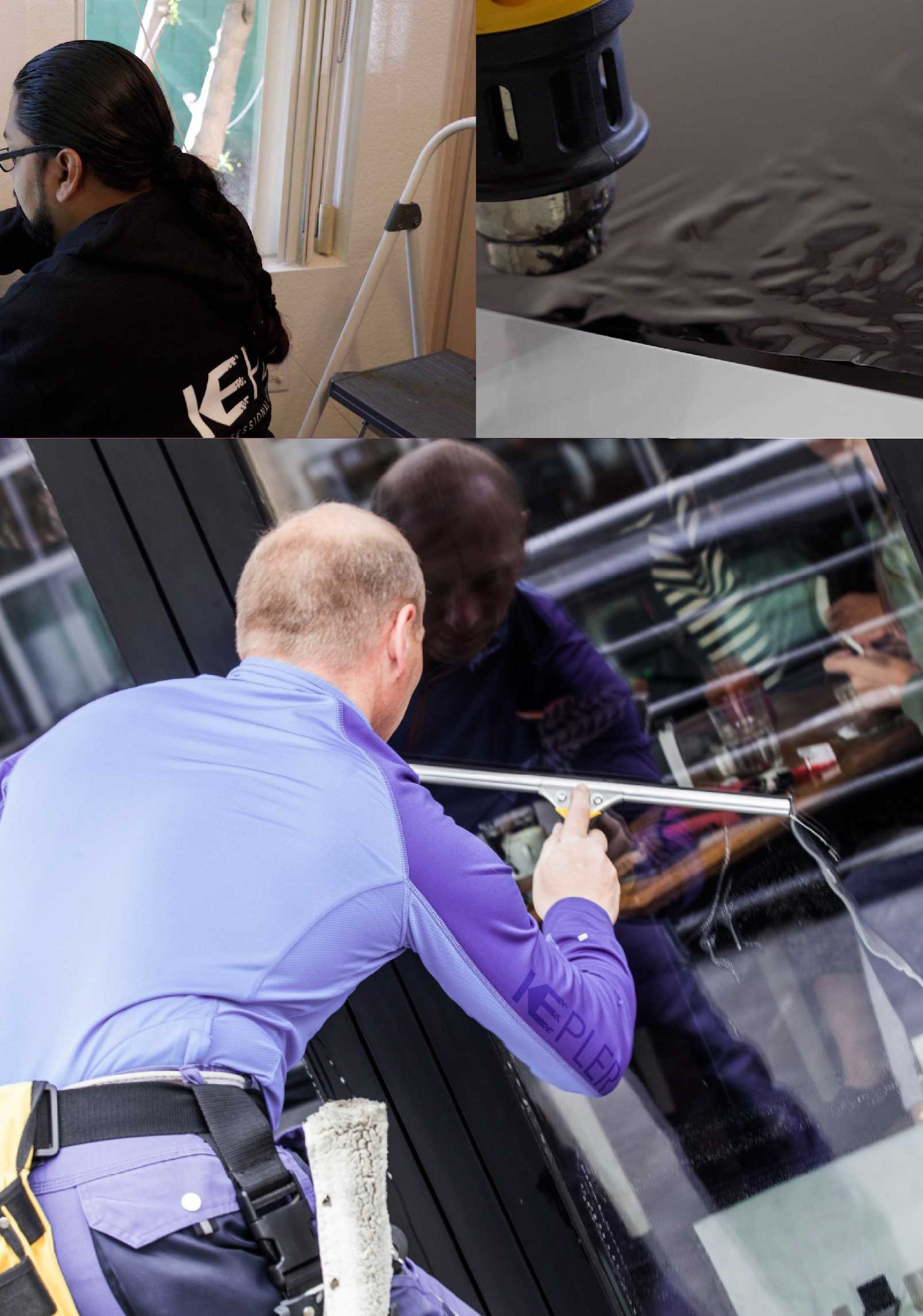Kepler Expert Applying Anti-Graffiti Window Film to a Irving Shop Front
