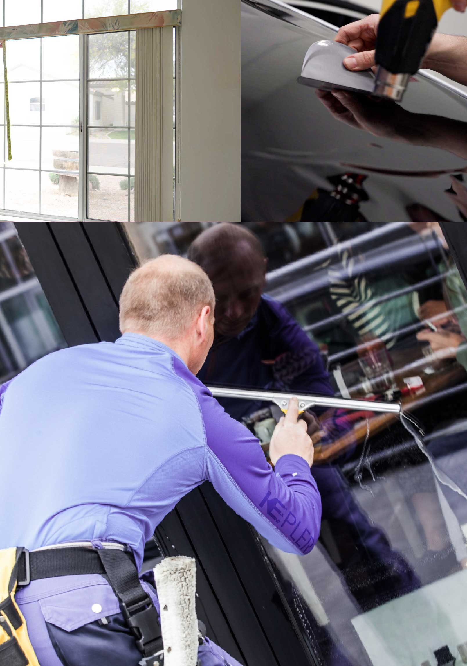 Kepler Skilled Applying Anti-Graffiti Window Film to a San Bruno Shop Front