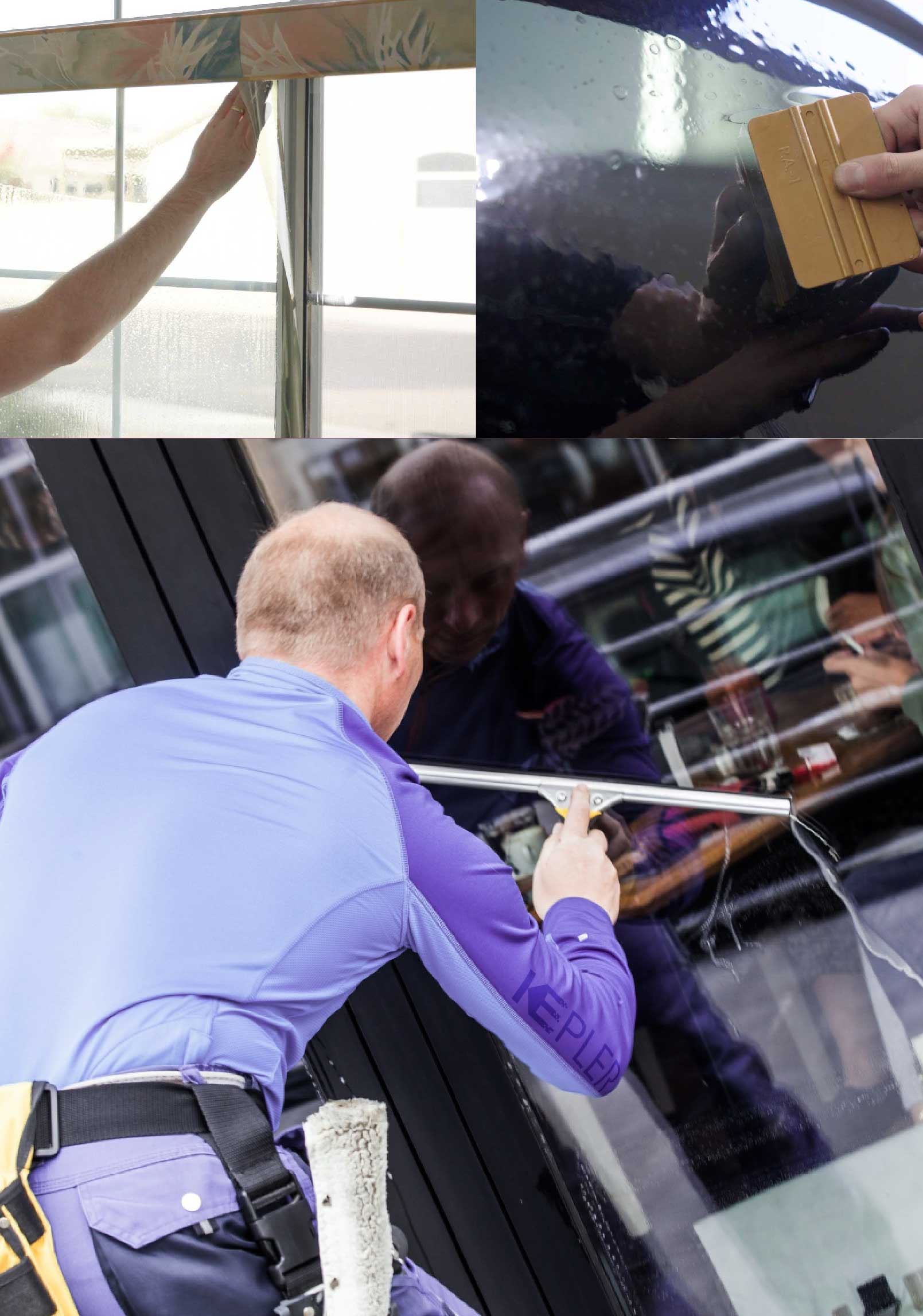 Kepler Professional Applying Anti-Graffiti Window Film to a Havelock Shop Front