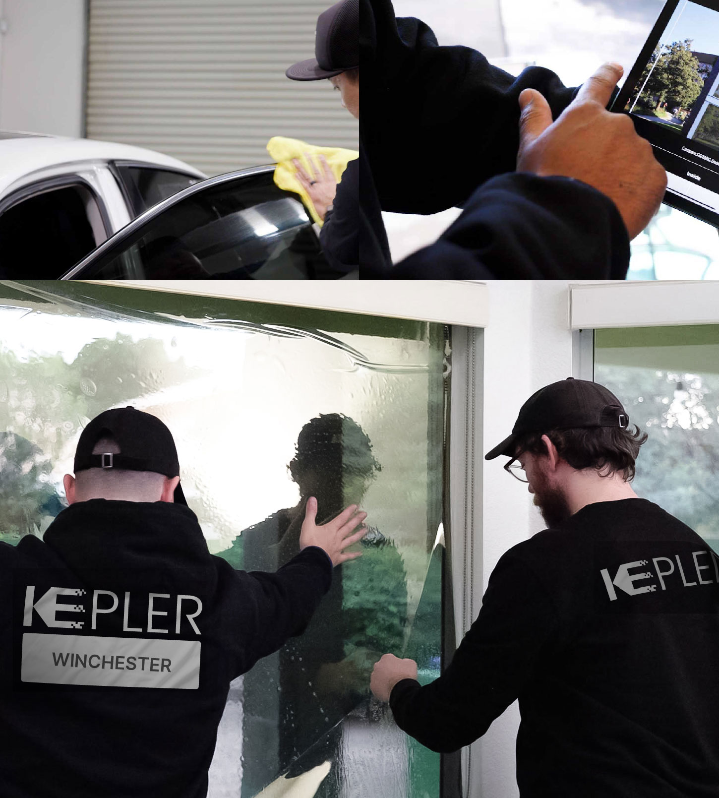 Kepler Technician Fitting Ceramic Window Tint to Home in Winchester