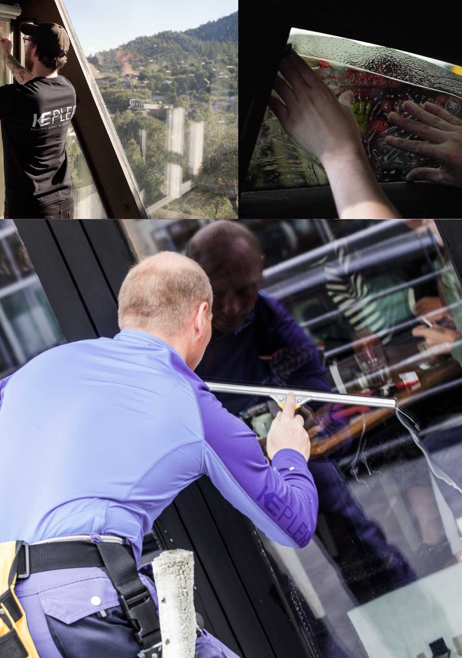 Kepler Skilled Applying Anti-Graffiti Window Film to a Castro Valley Shop Front