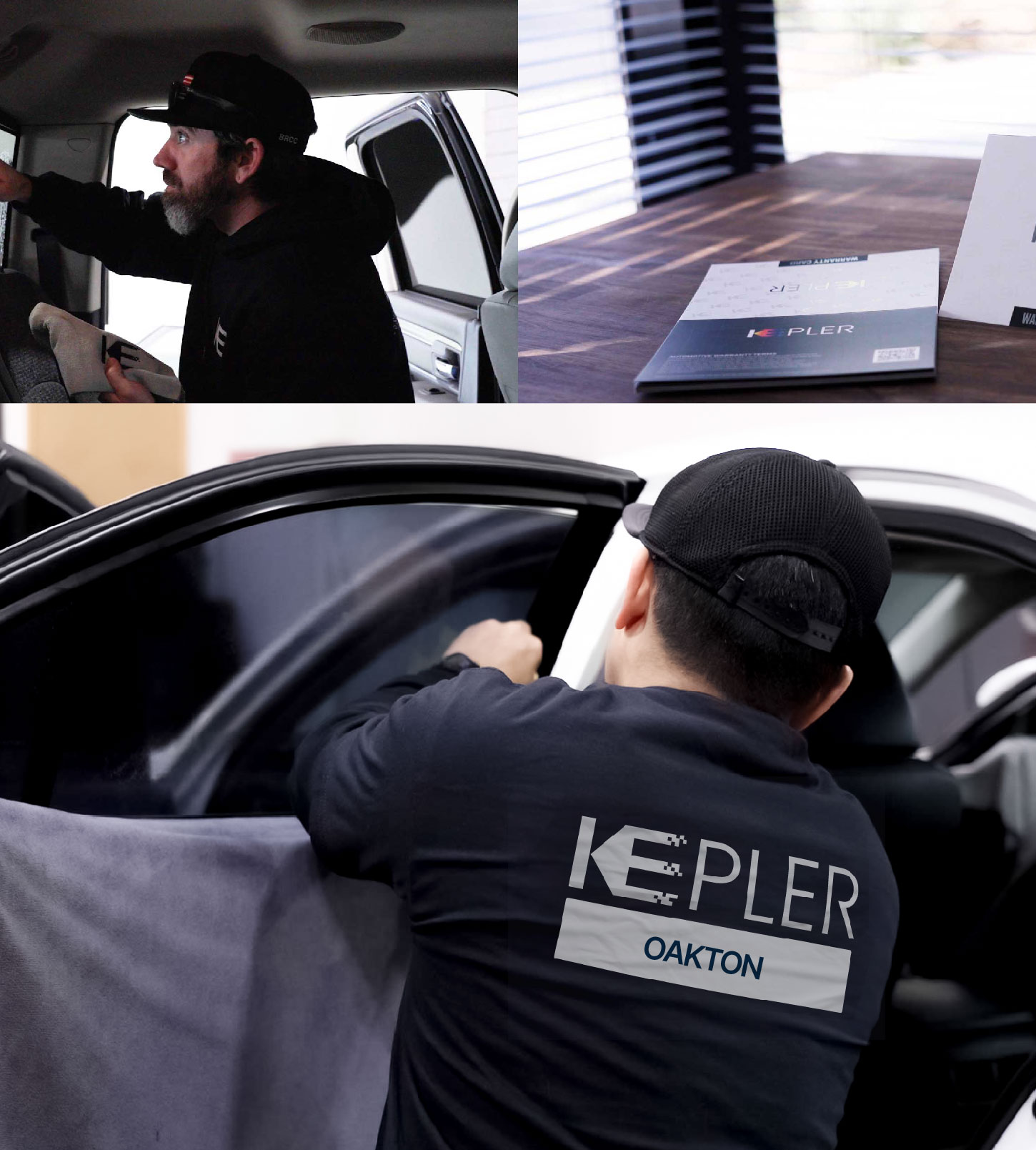 Automotive Window Tinting Expert Applying Film in Oakton, Virginia