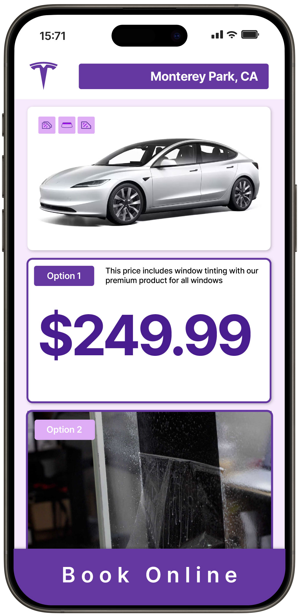 View Reasonable Tesla Window Tinting Prices in Monterey Park, California