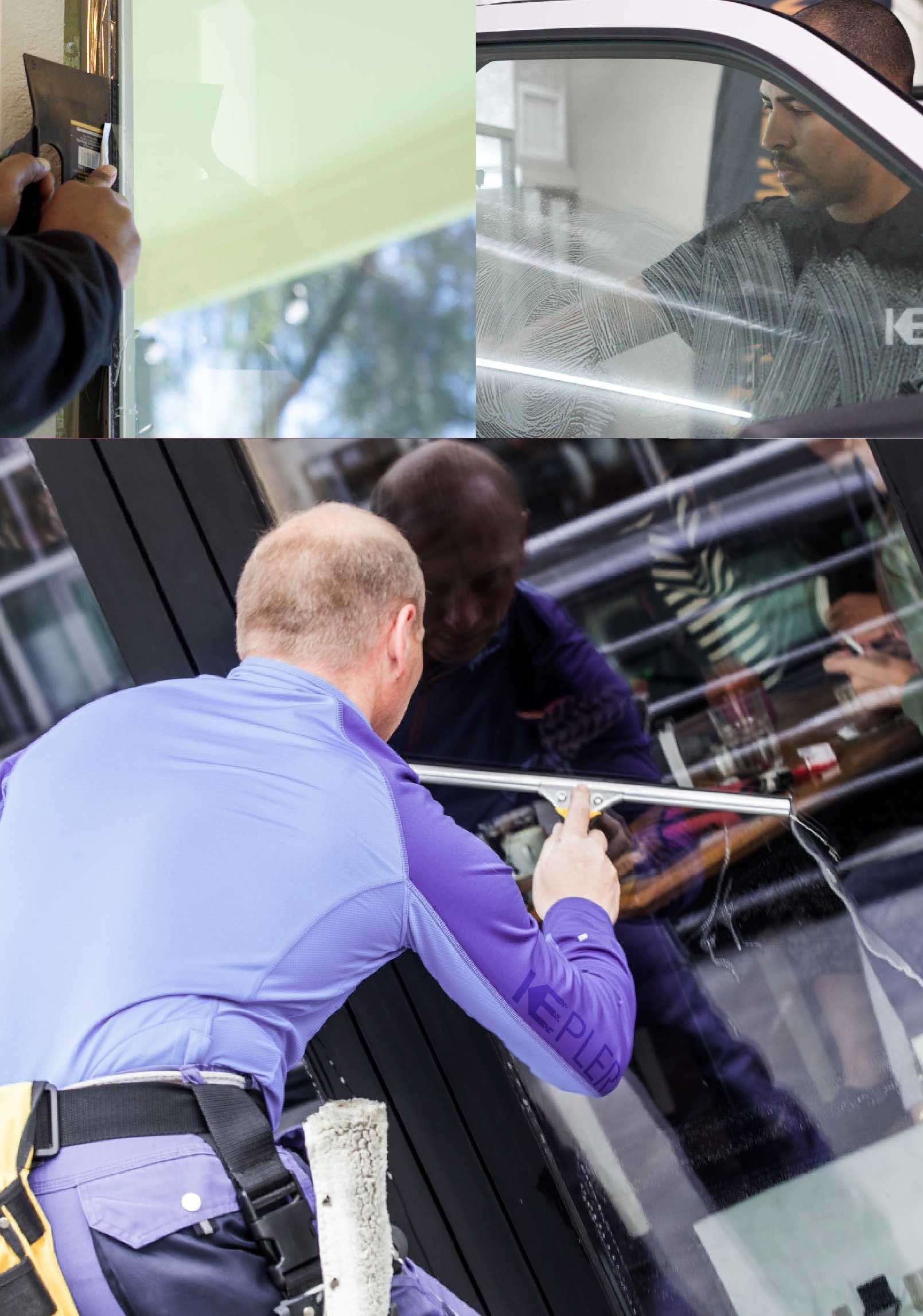 Kepler Expert Applying Anti-Graffiti Window Film to a La Crescenta Shop Front