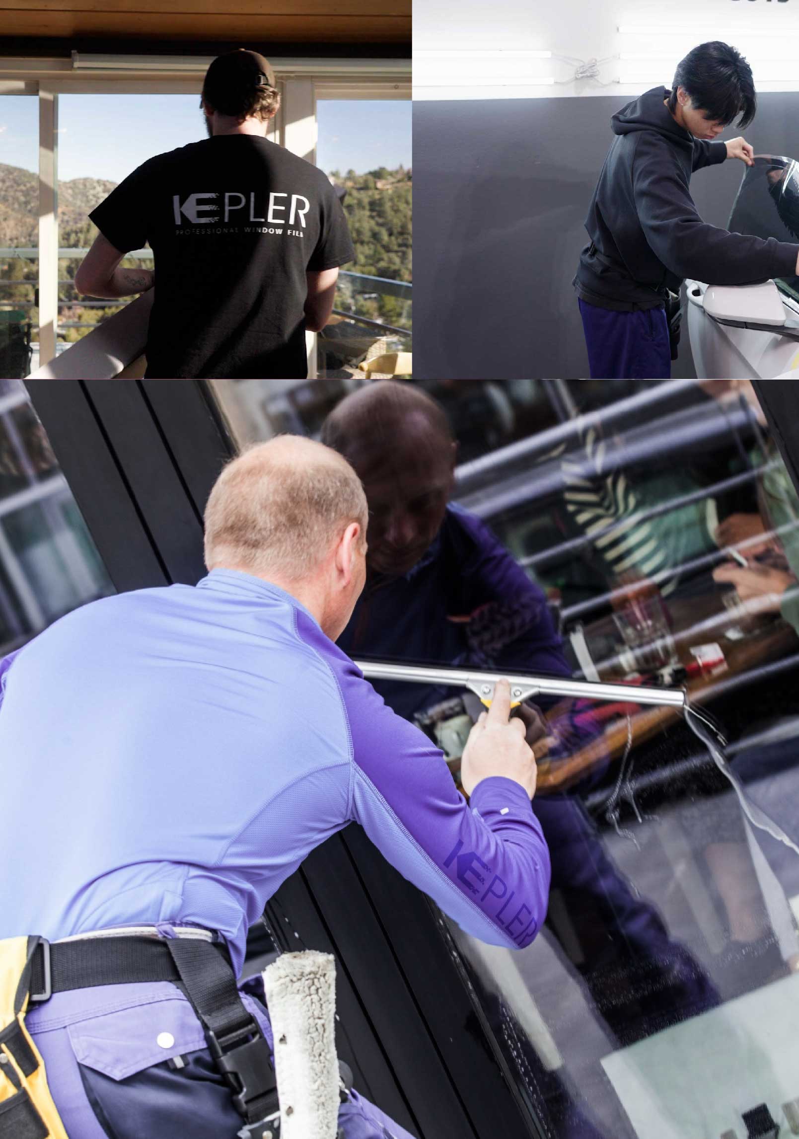 Kepler Professional Applying Anti-Graffiti Window Film to a Hollister Shop Front