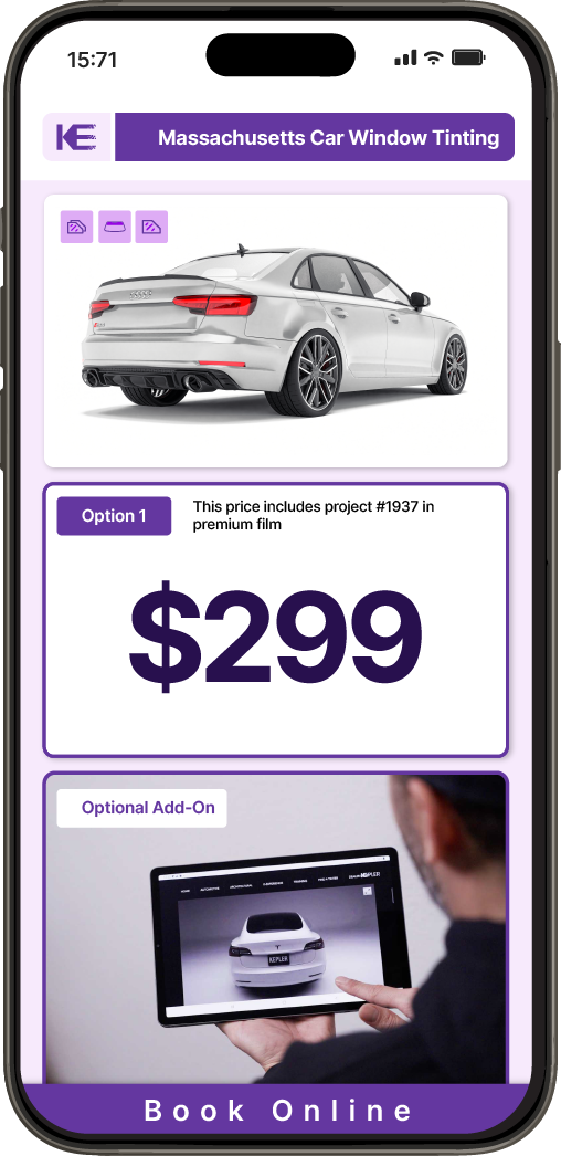 View Competitive Car Window Tinting Prices in Massachusetts