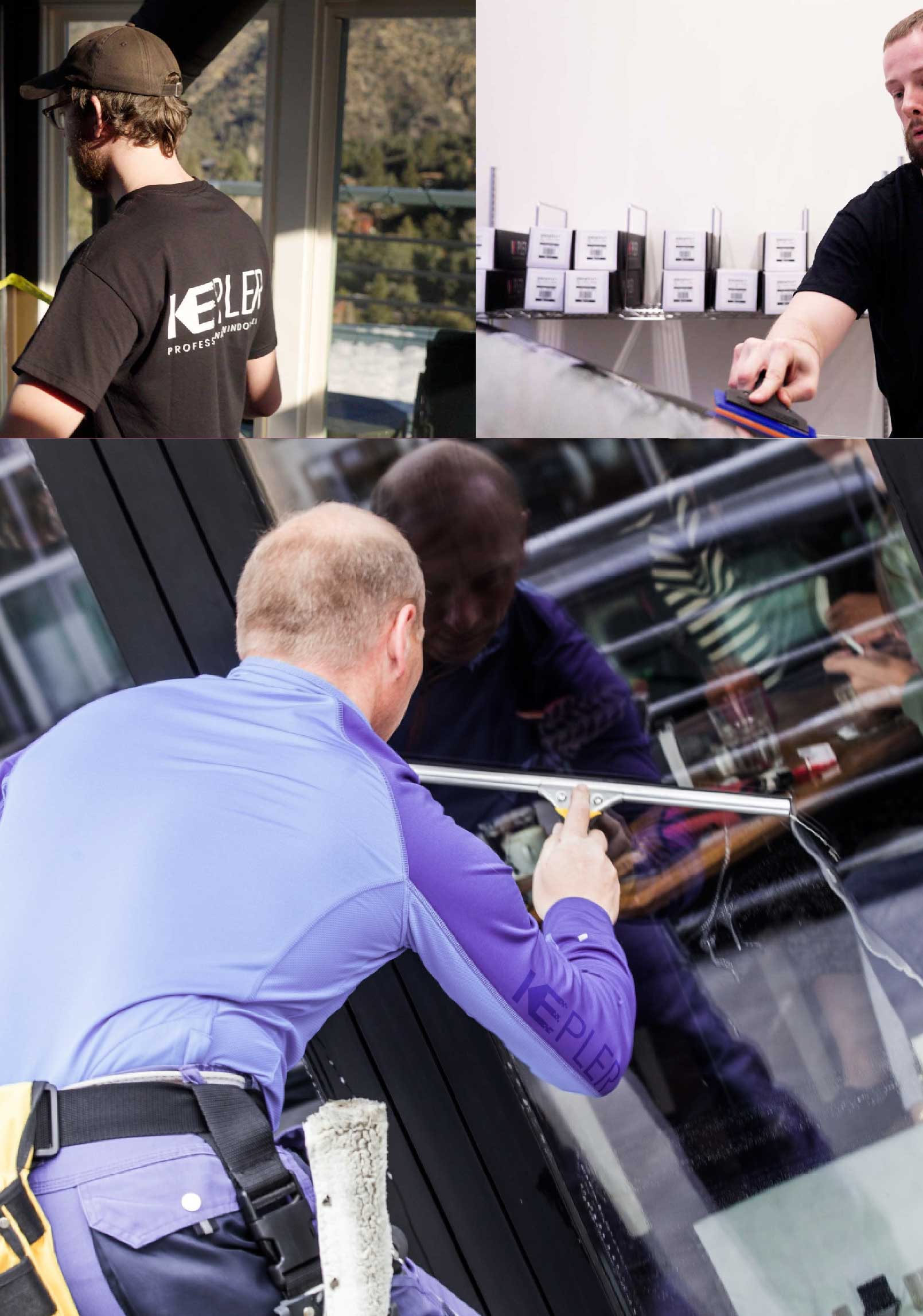 Kepler Professional Applying Anti-Graffiti Window Film to a Forney Shop Front