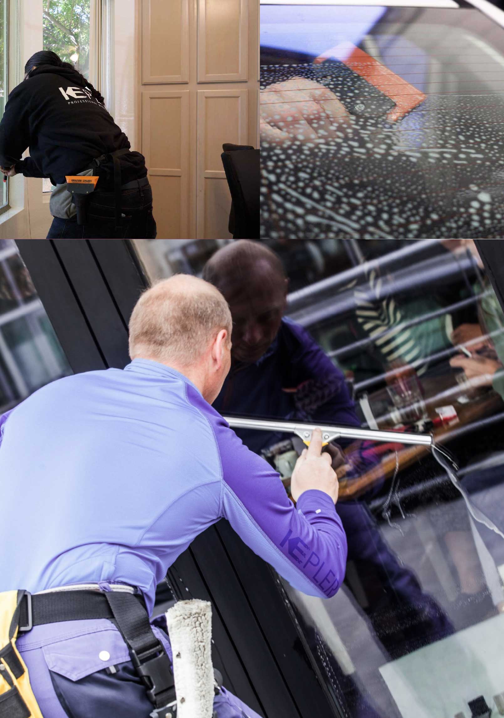 Kepler Expert Applying Anti-Graffiti Window Film to a Barstow Shop Front