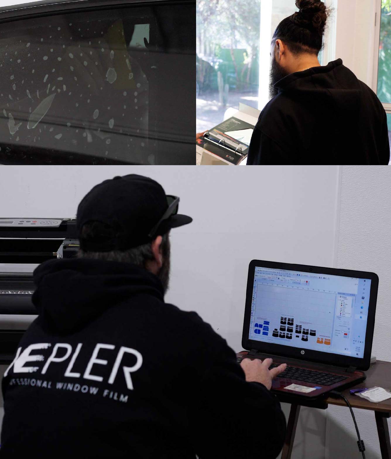 Ceramic Window Tinting Expert Cutting Film in Florence, South Carolina