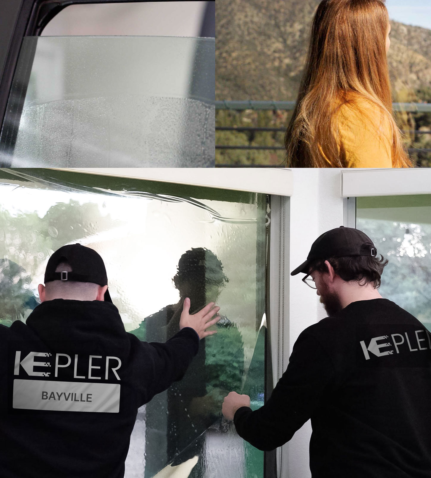 Expert Technician Applying Ceramic Window Tint to Home in Bayville