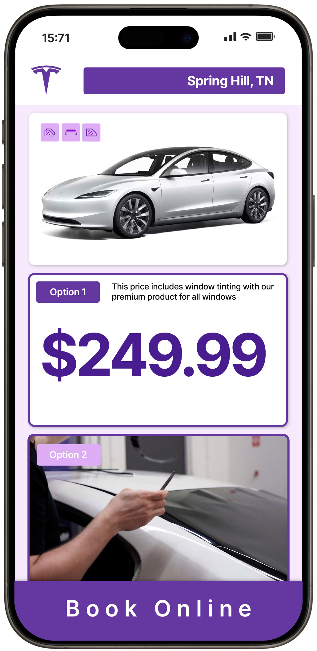 View Reasonable Tesla Window Tinting Rates in Spring Hill, Tennessee