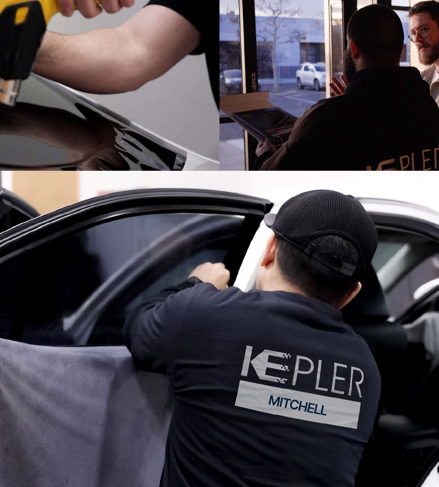 Automotive Window Tinting Expert Applying Film in Mitchell, South Dakota