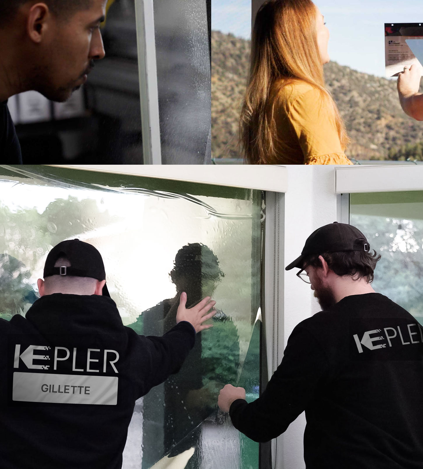 Expert Technician Applying Ceramic Window Tint to Home in Gillette