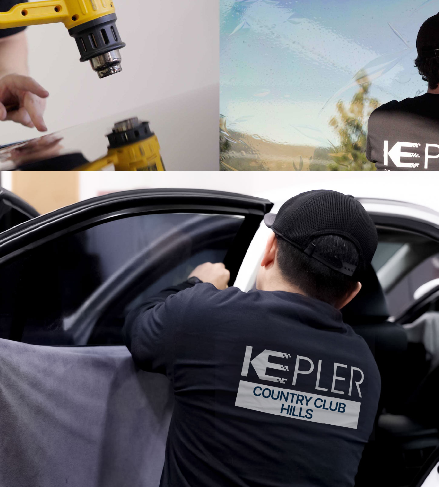 Automotive Window Tinting Expert Applying Film in Country Club Hills, Illinois