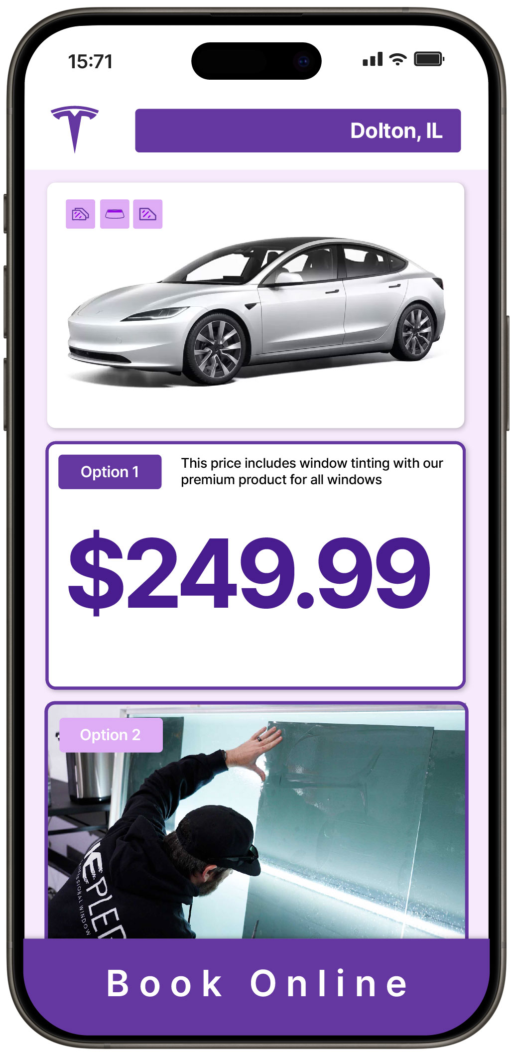 View Affordable Tesla Window Tinting Costs in Dolton, Illinois