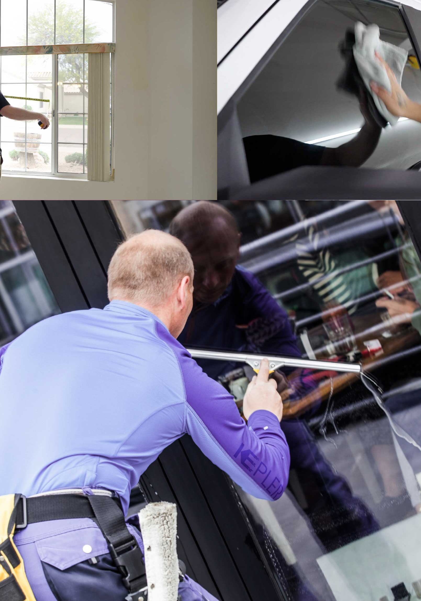 Kepler Professional Applying Anti-Graffiti Window Film to a Eden Prairie Shop Front