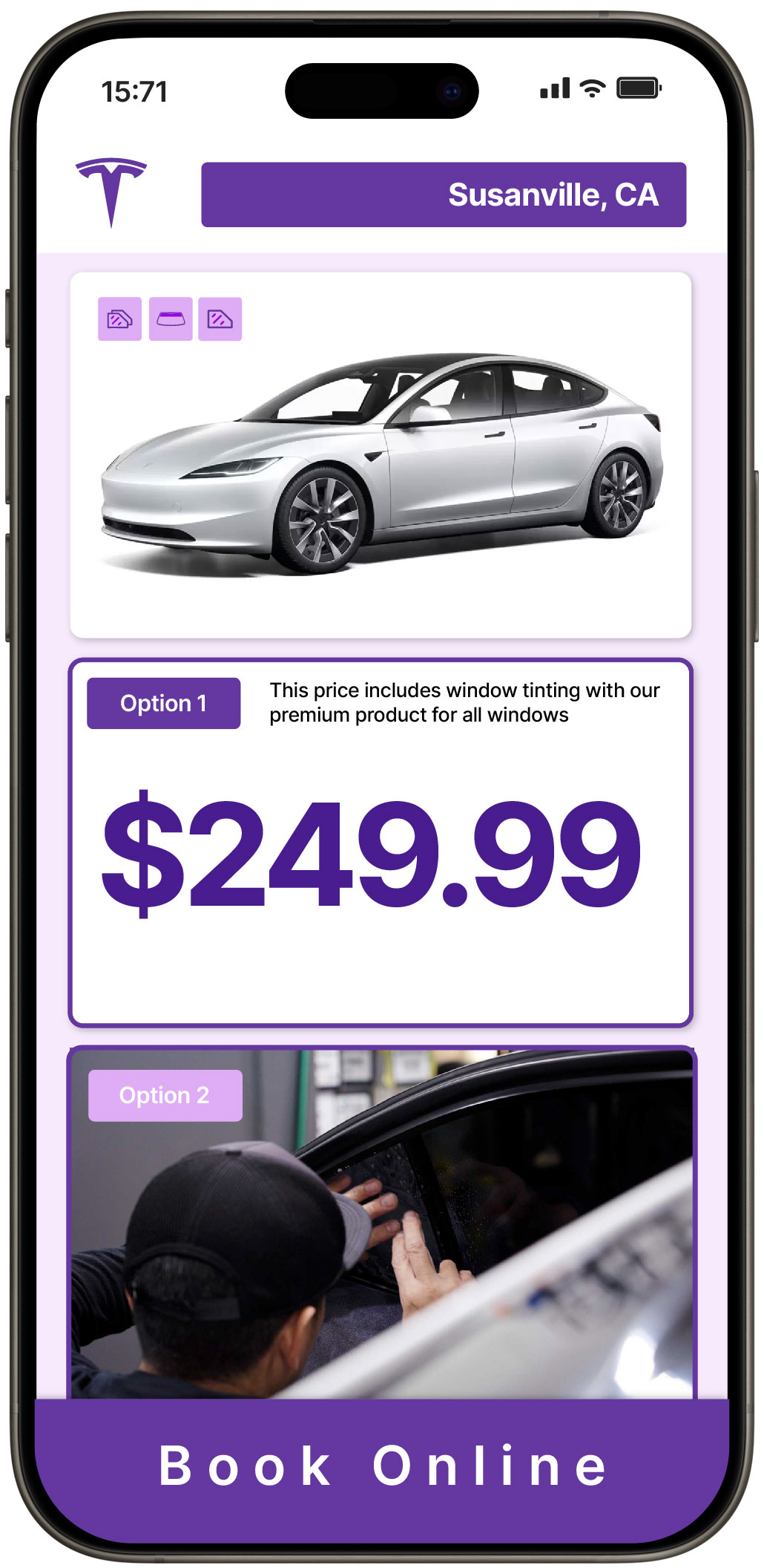 View Affordable Tesla Window Tinting Prices in Susanville, California