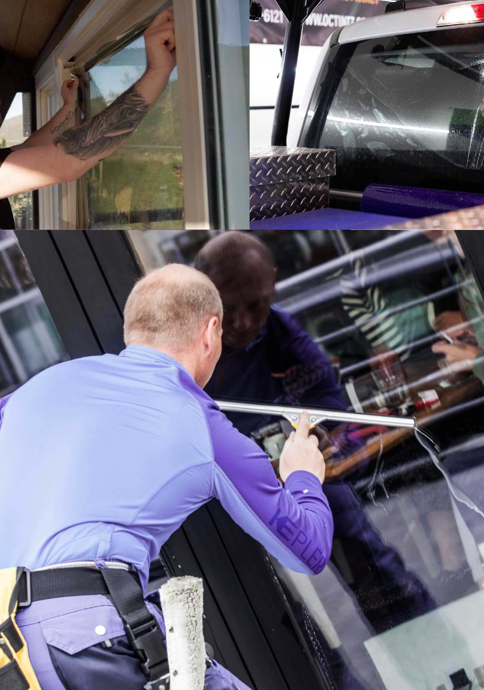 Kepler Professional Applying Anti-Graffiti Window Film to a Troy Shop Front
