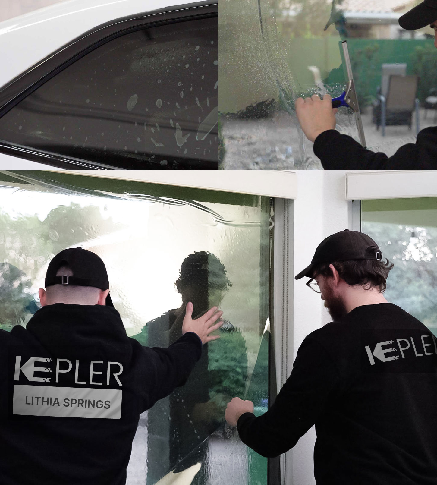 Kepler Technician Installing Advanced Window Tint to Home in Lithia Springs