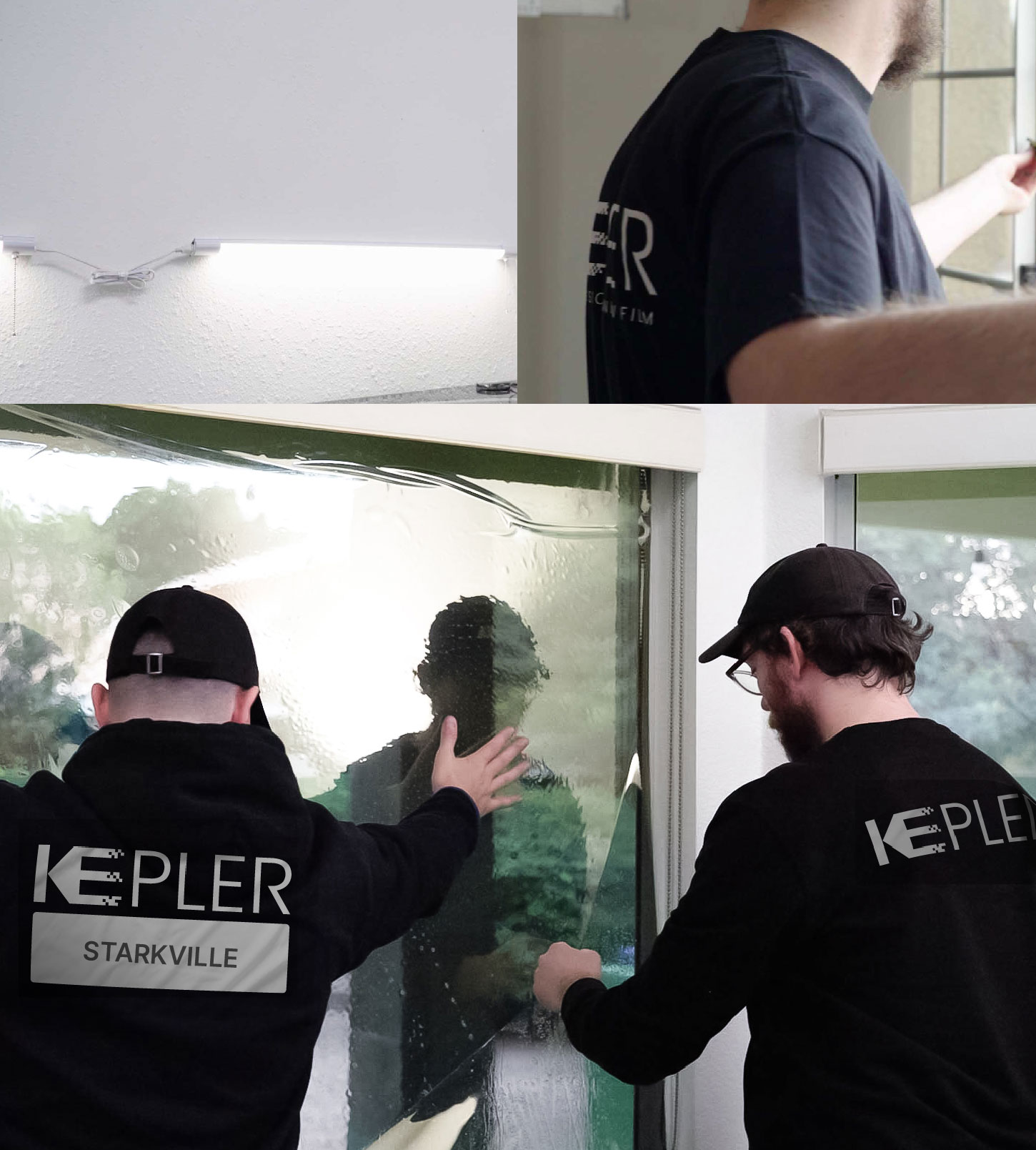 Expert Technician Installing Ceramic Window Tint to Home in Starkville
