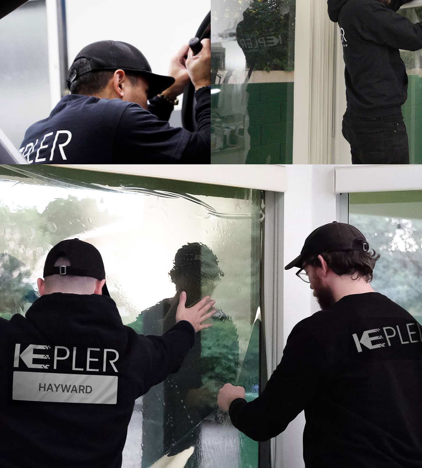 Kepler Technician Fitting Advanced Window Tint to Home in Hayward