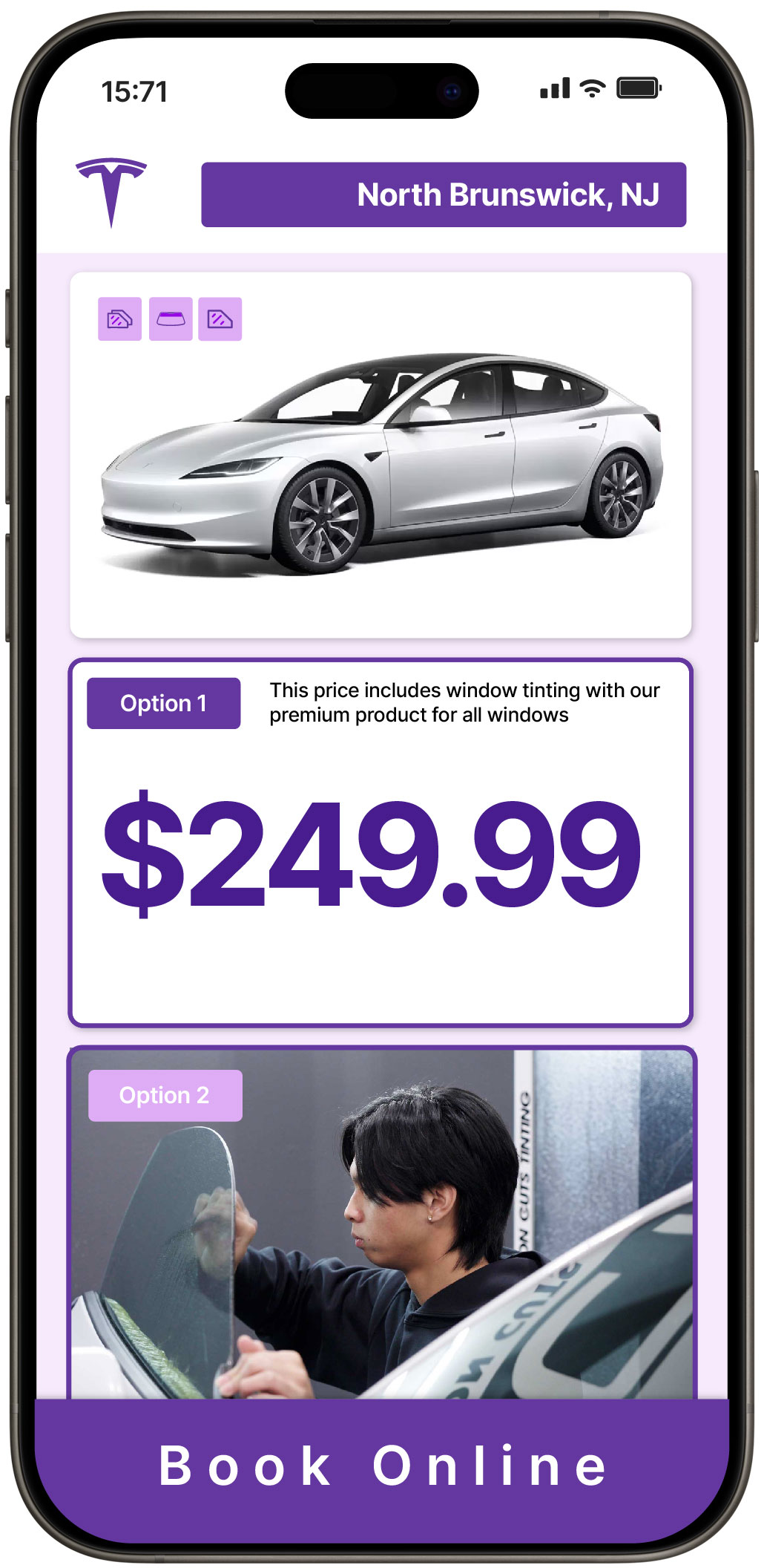 View Reasonable Tesla Window Tinting Rates in North Brunswick, New Jersey