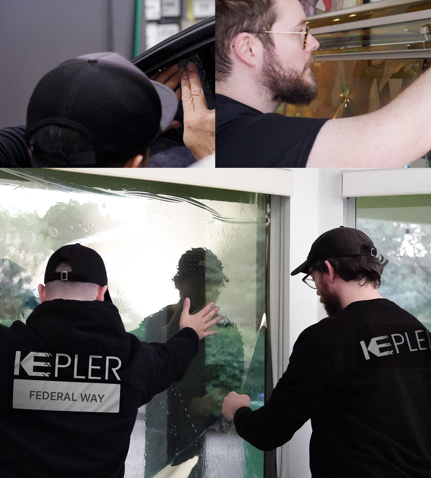 Kepler Technician Installing High-tech Window Tint to Home in Federal Way